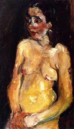 Chaim Soutine  - Bilder Gemälde - Female Nude with Foliage Shadows