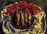 Chaim Soutine  - Bilder Gemälde - Fish and Tomatoes