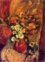 Chaim Soutine  - Bilder Gemälde - Flowers in a Pot on a Chair