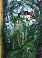 Chaim Soutine  - Bilder Gemälde - Girl and Dog, House and Buttress