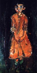 Chaim Soutine  - Bilder Gemälde - Girl in Pink Dress