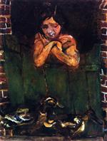 Chaim Soutine  - Bilder Gemälde - Girl with Ducks