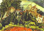 Chaim Soutine  - Bilder Gemälde - Houses at Céret