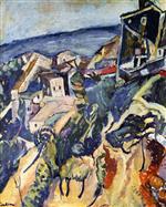 Chaim Soutine  - Bilder Gemälde - Houses by the Sea