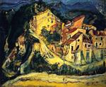 Chaim Soutine  - Bilder Gemälde - Landscape at Cagnes (La Gaude)