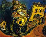 Chaim Soutine  - Bilder Gemälde - Landscape at Cagnes (La Gaude)