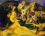 Chaim Soutine  - Bilder Gemälde - Landscape at Cagnes