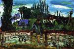 Chaim Soutine  - Bilder Gemälde - Landscape at Champigny