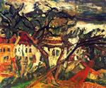 Chaim Soutine  - Bilder Gemälde - Landscape of the South of France