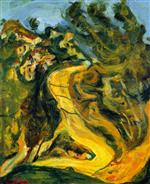 Chaim Soutine  - Bilder Gemälde - Landscape with Ascending Road