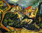 Chaim Soutine  - Bilder Gemälde - Landscape with Cypresses