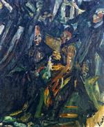 Chaim Soutine  - Bilder Gemälde - Landscape with Figures