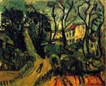 Chaim Soutine  - Bilder Gemälde - Landscape with Houses