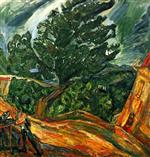 Chaim Soutine  - Bilder Gemälde - Large Blue Trees