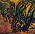 Chaim Soutine  - Bilder Gemälde - Large Blue Trees, Céret