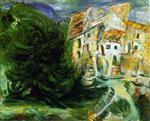 Chaim Soutine  - Bilder Gemälde - Large Tree in a Village in the South of France