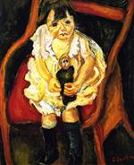 Chaim Soutine  - Bilder Gemälde - Little Girl with Doll