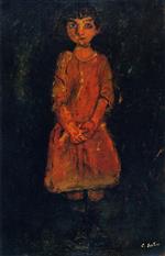 Chaim Soutine  - Bilder Gemälde - Little Girl with Pink Dress