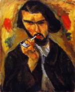 Chaim Soutine  - Bilder Gemälde - Man with a Pipe