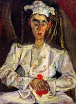 Chaim Soutine  - Bilder Gemälde - Pastry Cook with Red Handkerchief