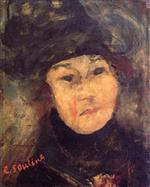 Chaim Soutine  - Bilder Gemälde - Portrait of a Woman in a Hat