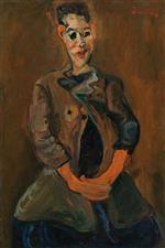 Chaim Soutine  - Bilder Gemälde - Portrait of a Young Man
