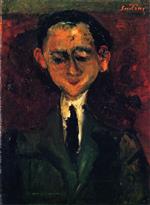Chaim Soutine  - Bilder Gemälde - Portrait of a Young Man with Black Tie