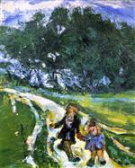 Chaim Soutine  - Bilder Gemälde - Road from School, Civry