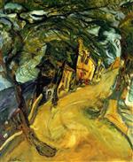 Chaim Soutine  - Bilder Gemälde - Road up the Hill