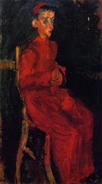 Chaim Soutine  - Bilder Gemälde - Seated Choir Boy