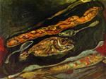 Chaim Soutine  - Bilder Gemälde - Still Life with Bread and Fish