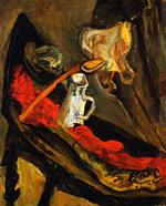 Chaim Soutine  - Bilder Gemälde - Still LIfe with Fish and Pitcher