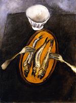 Chaim Soutine  - Bilder Gemälde - Still LIfe with Herrings