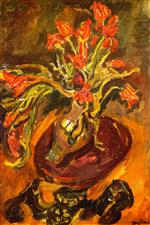 Chaim Soutine  - Bilder Gemälde - Still Life with Tulips