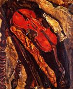 Chaim Soutine  - Bilder Gemälde - Still Life with Violin, Bread and Fish