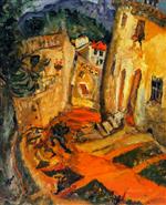 Chaim Soutine  - Bilder Gemälde - Street at Cagnes