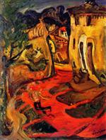 Chaim Soutine  - Bilder Gemälde - Street at Cagnes