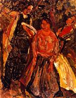 Chaim Soutine  - Bilder Gemälde - Three Peasants