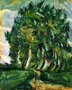 Chaim Soutine  - Bilder Gemälde - Trees at Auxerre