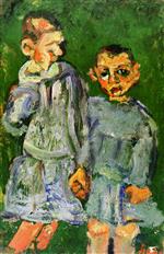 Chaim Soutine  - Bilder Gemälde - Two Children of Public Assistance