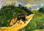 Chaim Soutine  - Bilder Gemälde - Two Children on a Road