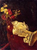 Chaim Soutine  - Bilder Gemälde - Vase of Roses with Plaster Statue