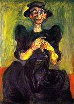 Chaim Soutine  - Bilder Gemälde - Woman Knitting