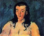 Chaim Soutine  - Bilder Gemälde - Woman's Torso Against Blue Background