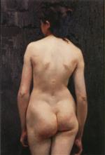 Emile Friant - Bilder Gemälde - Standing Female Nude, Back View