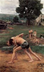 Emile Friant  - Bilder Gemälde - Wrestling