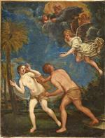 Francesco Albani - Bilder Gemälde - Adam and Eve Expelled from Paradise