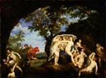 Francesco Albani - Bilder Gemälde - Diana mit neun Nymphen und Aktäon