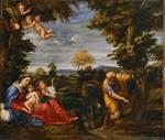 Francesco Albani - Bilder Gemälde - Rest on the Flight into Egypt