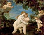 Francesco Albani - Bilder Gemälde - Salmacis Rejected by Hermaphrodite